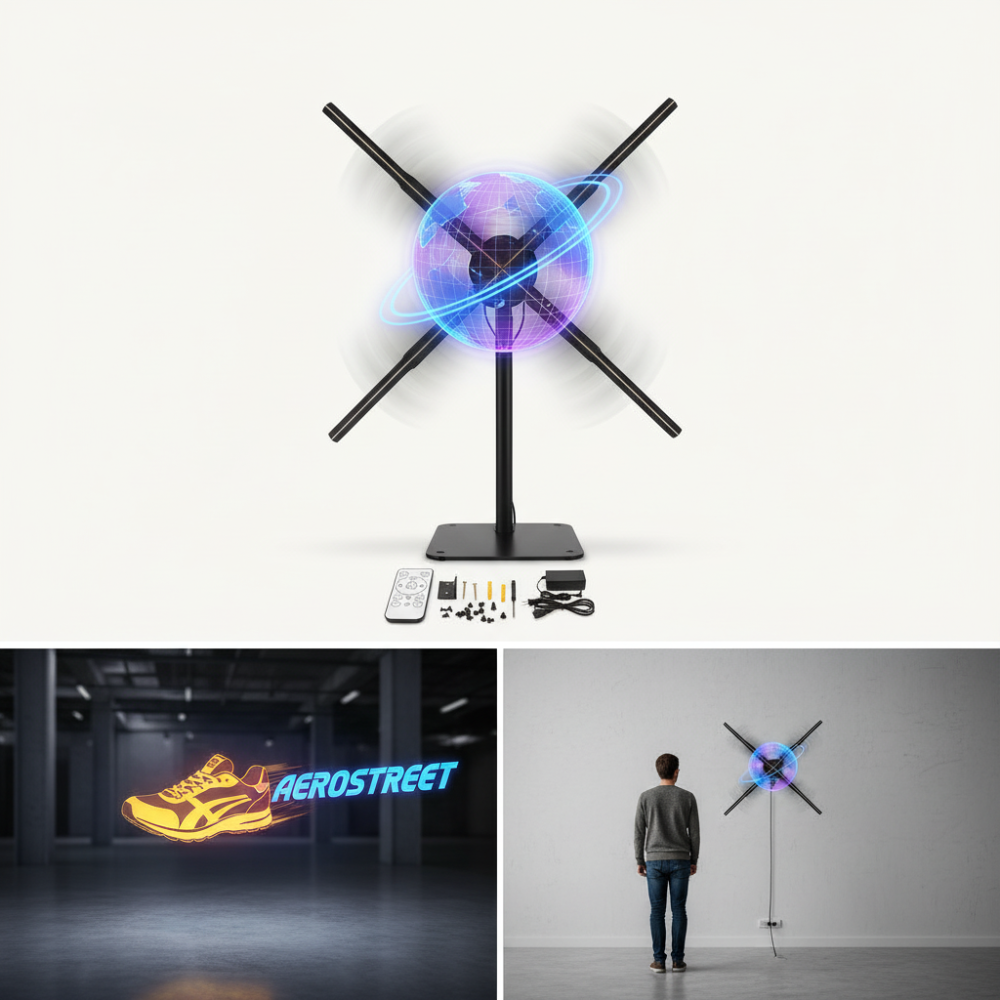 3D Hologramm LED Ventilator mit App-Steuerung 50cm | HoloGen.2